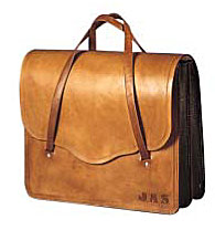 Custom made leather briefcase with initals