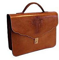 Custom made plain leather briefcase